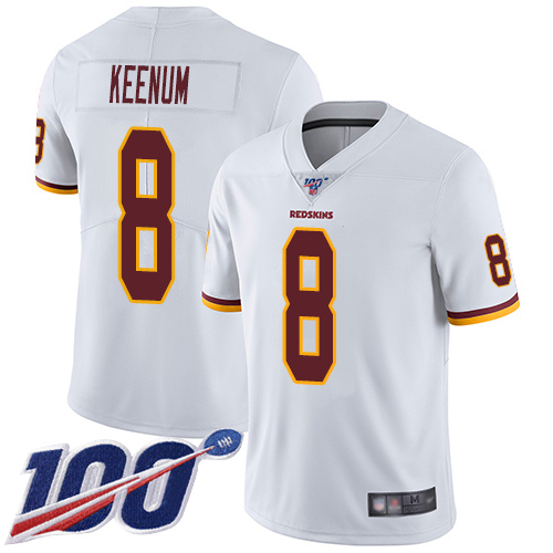 Washington Redskins Limited White Youth Case Keenum Road Jersey NFL Football #8 100th Season Vapor->washington redskins->NFL Jersey